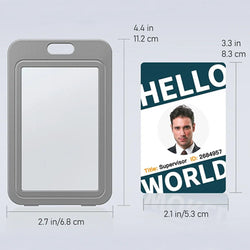 New Transparent Work Card Badge Holder Office Staff Employees ID Card Clear Pass Name Work Card Cover Case Sleeve with Lanyard