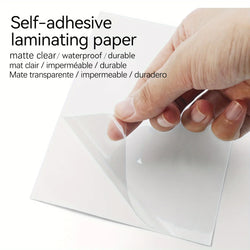 50 Sheets A6 Size Matte Finish Clear Cold Laminating Film Waterproof Self-Adhesive Document & Photo Protection Sheets