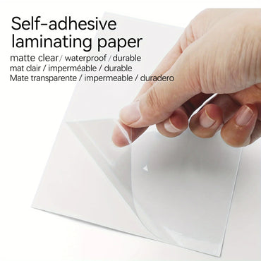 50 Sheets A6 Size Matte Finish Clear Cold Laminating Film Waterproof Self-Adhesive Document & Photo Protection Sheets