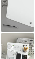 Magnetic Bulletin Board with Stand Magnetic Board for Tabletop with Magnetic Clamp Metal Board for Magnets Display