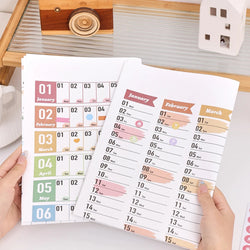 1 pc 2025 Colorful Large Size Paper Wall Calendar With Stickers And Tapes 365 Days Calendar Of The Year Planner Memo Schedules