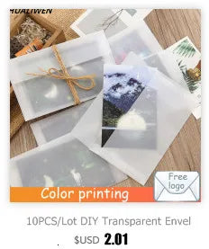 20PCS/Lot Semi-transparent Sulfuric Acid Paper Envelopes For DIY Postcard Card Storage Wedding Invitation Gift Packing