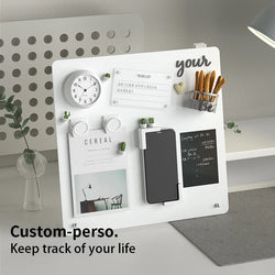 Magnetic Bulletin Board with Stand Magnetic Board for Tabletop with Magnetic Clamp Metal Board for Magnets Display