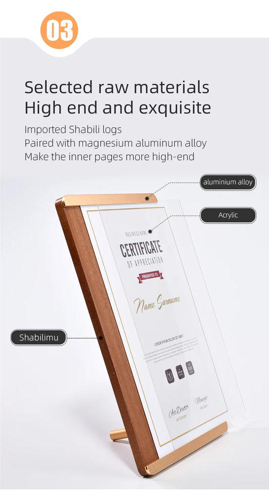 A4 21x29.7cm Honor Certificate Acrylic Sign Holder Display Stand Tabletop Menu Paper Holder Product Name Price Card Poster Frame