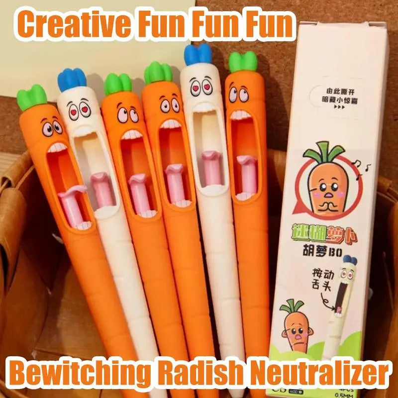 Carrot Gel Pen 4x Funny Screaming Carrot Journaling Writing Pen Creative School Drawing Tool Study Stationery Supplies For