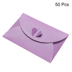 50Pcs Mini Colored Envelope Thick Cardboard Small Foldable DIY Pearl Paper Envelopes Self Locking Buckle Letter Gift Card Cover