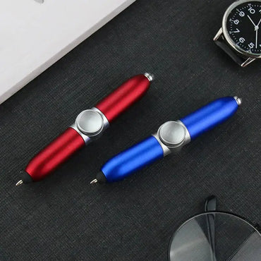 Creative Fingertip Gyroscope Pens Gyro Spinner Light Fidget Toy Pen With Led Relief Stress Finger Ballpoint Pen