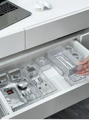 Unlimited Desk Drawer Organizers Set Plastic Bathroom Storage Makeup Organizer Clear Transparent Storage Box Bins