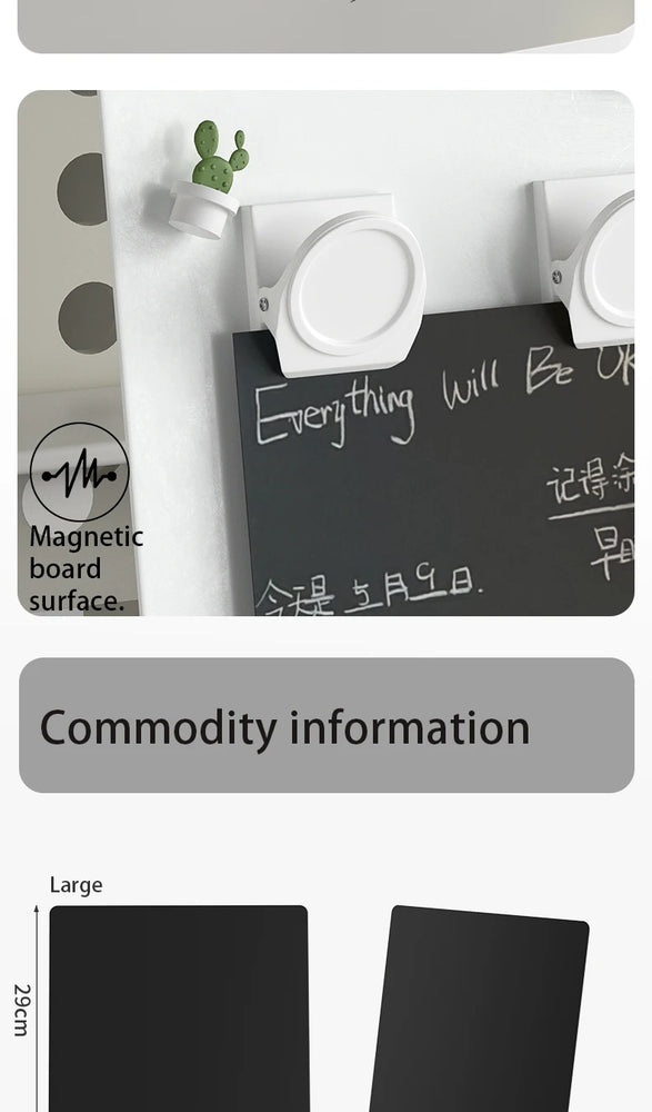 Magnetic Bulletin Board with Stand Magnetic Board for Desktop with Magnetic Clamp Metal Board for Magnets Display