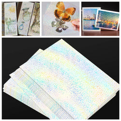 50Sheets A4 Paper Cold Laminated Film Holographic Sand Foil Glitter Glass Hot Stamping On Photo Laminating Film to Protect Photo