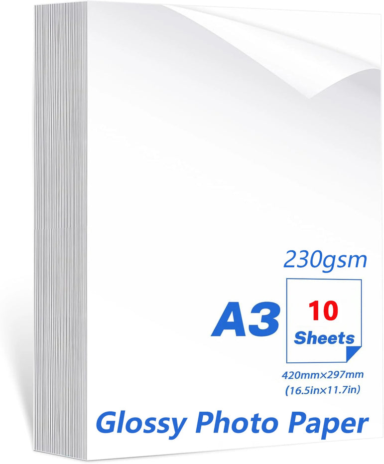 A3 Photo Paper, Waterproof Glossy for Photo Paper，Waterproof Embossed Card Paper Inkjet Photo Paper