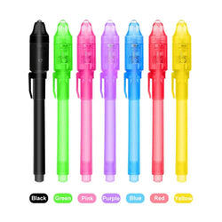 7pcs UV Light Pen Invisible Magic Pencil Secret Fluorescent Pen For Writing Pad Kids Child Drawing Painting Board Safety To Use