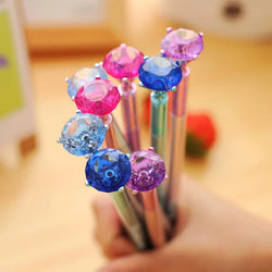 25 Pcs Wholesale Creative Plastic Big Diamond Gel Pen for Gift Pen Student Pen Fresh Stationery Back To School Gel Pen Set