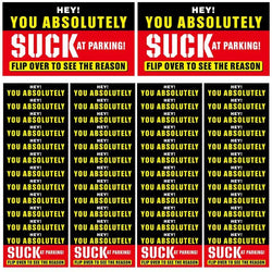 50Pcs Bad Parking Cards You Parked Like An Idiot Cards Bad Parking Cards Funny Parking Violation Bad Cards Multiple Reason