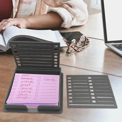 Sticky Note Dispenser  Sticky Pads Sticky note holder Versatile Desk Sticky Note Stencil Double Insert Template Storage Box