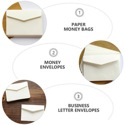100 Pcs Mini Blank Envelopes Card Storage Bag Paper Envelope Document Holder Business Letter Envelope Money Bag Thickened File