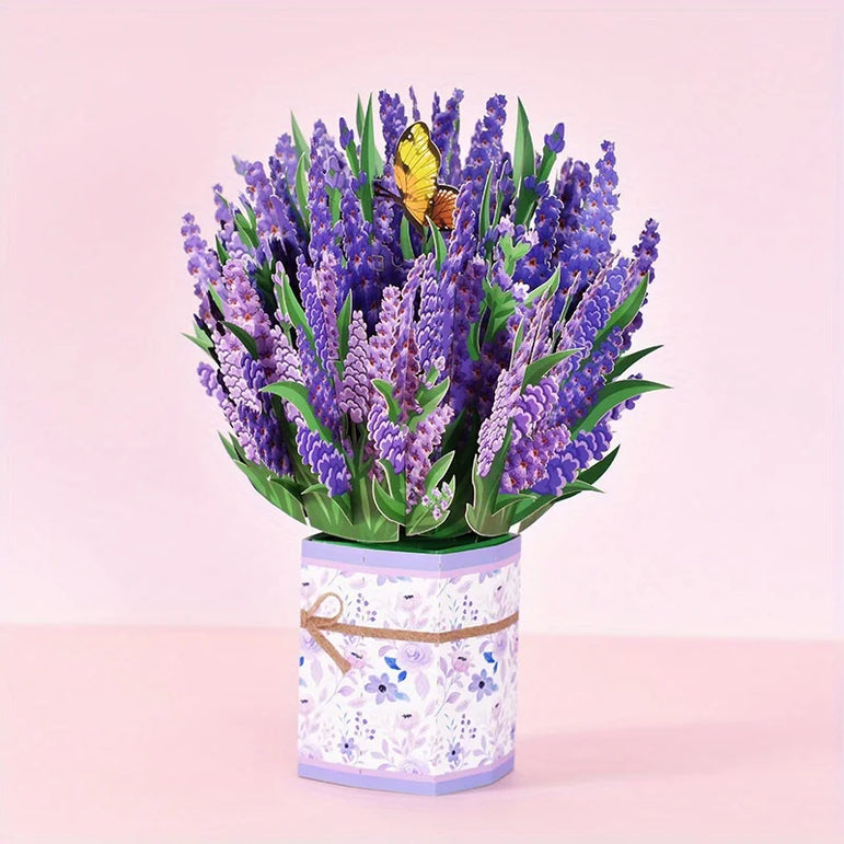 1pc Pop Up Cards 3D Paper Flowers Bouquet Greeting Cards Sunflower for Women Boss Best Friends Mother
