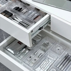 Unlimited Desk Drawer Organizers Set Plastic Bathroom Storage Makeup Organizer Clear Transparent Storage Box Bins