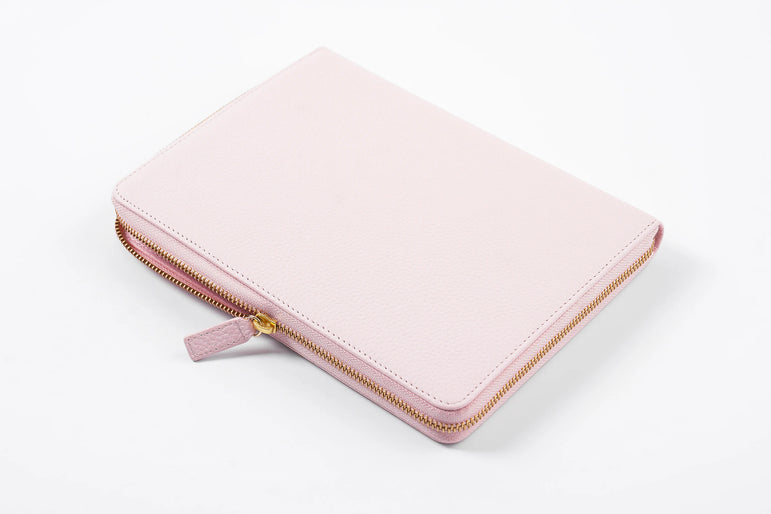 Moterm Genuine Pebbled Grain Leather A5 Zip Cover with Top Pocket Cowhide Planner Zipper Notebook Organizer Agenda Journal Diary