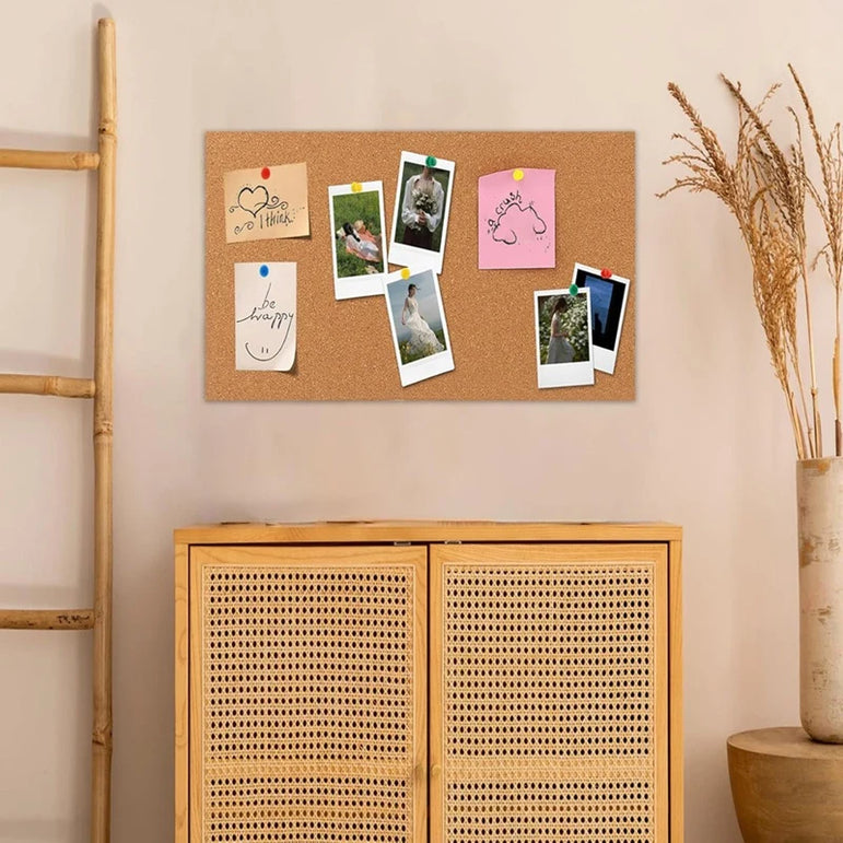 Cork Board Bulletin Board, Small Rectangular Pin Board For Wall, Self-Adhesive Cork Board For Office, School And Home