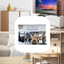 Cat Calendar 2025 January to December Calendar Cat Balls Calendar Cute and Aesthetic Decoration for Home Wall Decor