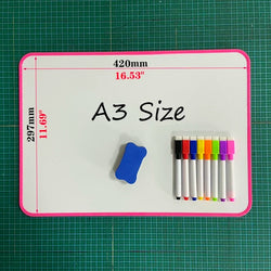 A3 Size Double-Sided Dry Erase Whiteboard Writing Drawing Painting Graffiti Family School Office Bulletin Board Message Board