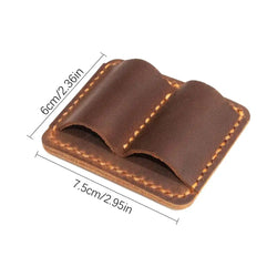 Pencil Holder For Notebook Pen Pencil Holder Double Pen Clip Vintage PU Traveling Notebook Pen Holder Anti Lost Pen Organizer