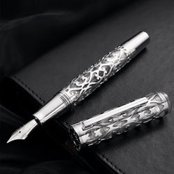 Hot Hongdian D1 Fountain Pen EF F Nib Skeleton Hollow Resin Writing ink Pens Piston filling school office supplies with tools