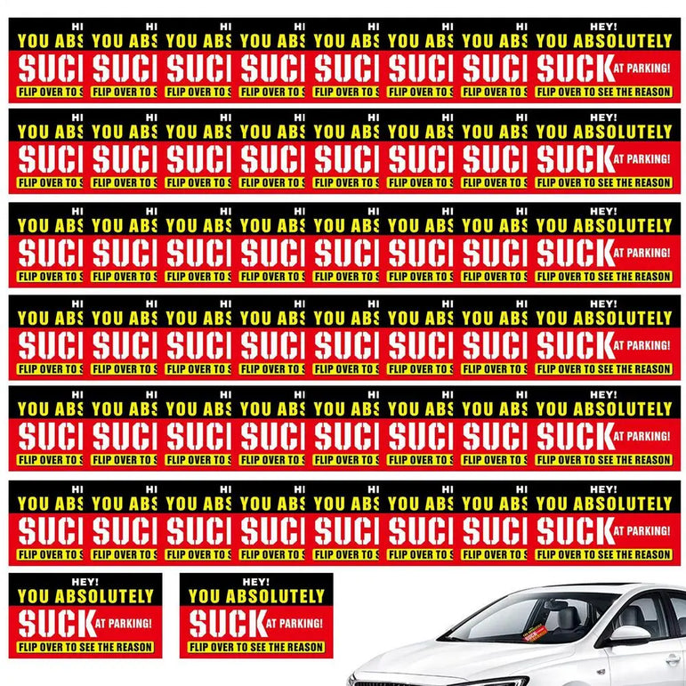 50Pcs Bad Parking Cards You Absolutely Suck At Parking Cards, Bad Parking Cards Parking Violation Tickets Funny Hilarious Prank