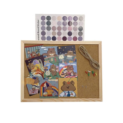Cork Wood Wall Hanging Message Bulletin Board Frame Notice Note Memo Board for Home Office Shop School Photo Background