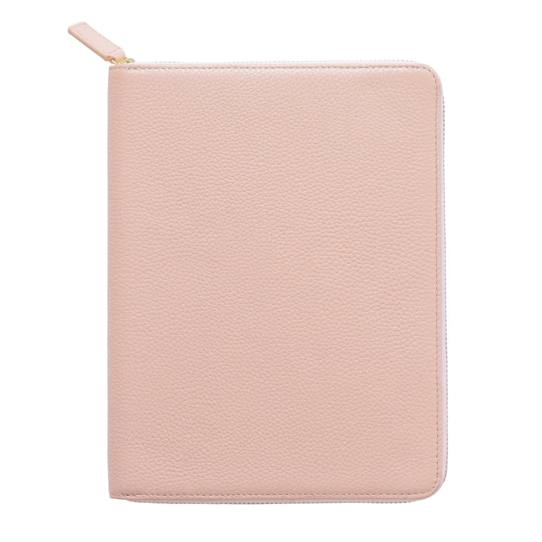 Moterm Genuine Pebbled Grain Leather A5 Zip Cover with Top Pocket Cowhide Planner Zipper Notebook Organizer Agenda Journal Diary