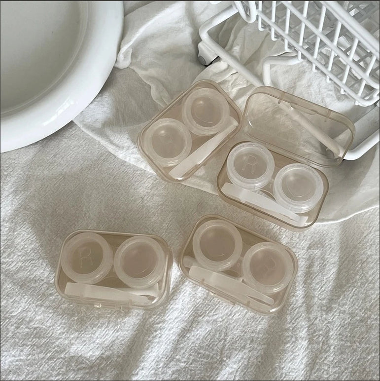 Contact lens storage box set plastic tweezers silicon suction rod set storage set