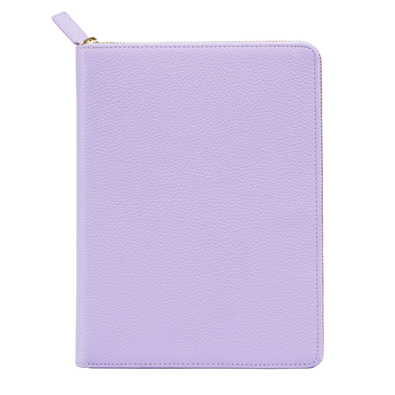 Moterm Genuine Pebbled Grain Leather A5 Zip Cover with Top Pocket Cowhide Planner Zipper Notebook Organizer Agenda Journal Diary