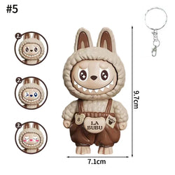 Press Face Changing Doll Toy Pendant Creative Cartoon Keychain Decompression Cute Face Changing Game Car Keychain Desktop Decor