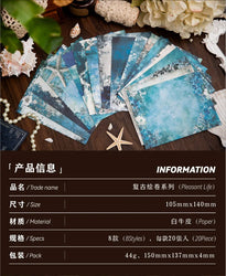 20pcs/lot Memo Pads Material Paper Renaissance Illustrated Scrolls Junk Journal diary Scrapbooking  Background Decoration Paper
