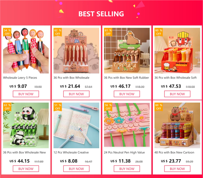 40 Pcs Creative Christmas Gel Pen Student Cute Stationary Supplies Company Office Writing Signature Office Supplies Christmas