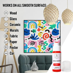 Mop Marker Quick Drying 18mm Tip Acrylic Marker Pen Permanent Fade-Resistant Ink For Murals Canvas Metal Glass Paper Wood 60ml