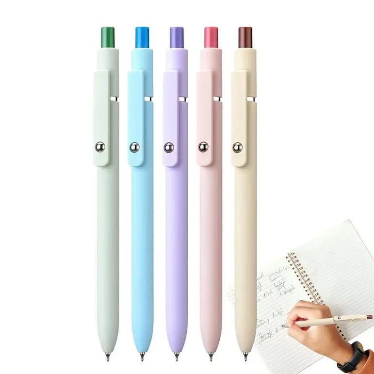 5 Pack 0.5mm Black Ink Pen Fine Tip Smooth Writing Used for Diary Notes Cute Office Study Supplies Gifts for Women Men