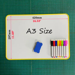 A3 Size Double-Sided Dry Erase Whiteboard Writing Drawing Painting Graffiti Family School Office Bulletin Board Message Board