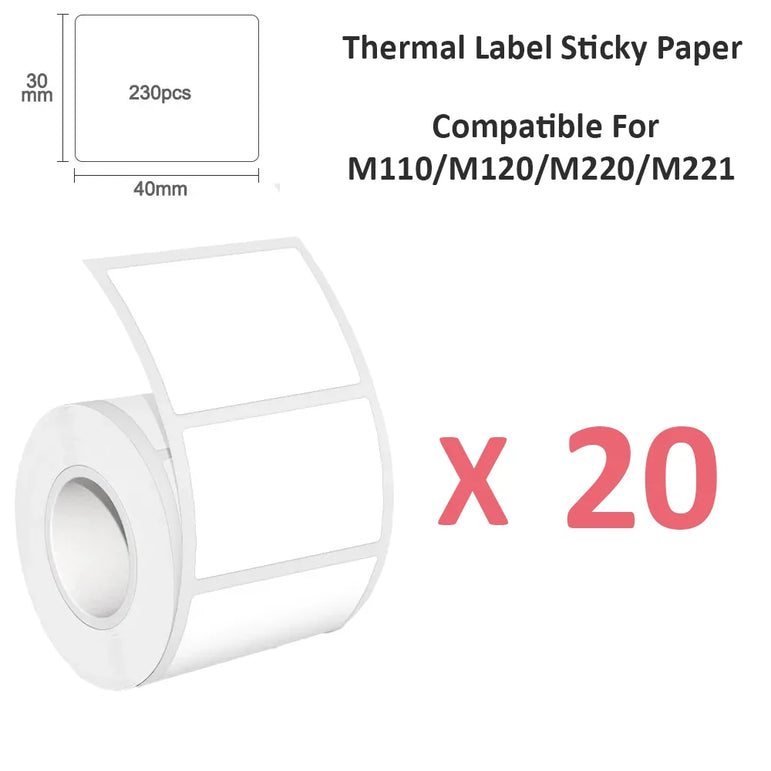 40x30mm High-Gloss Thermal Labels - Waterproof Self-Adhesive Stickers for Office/Retail/Packaging