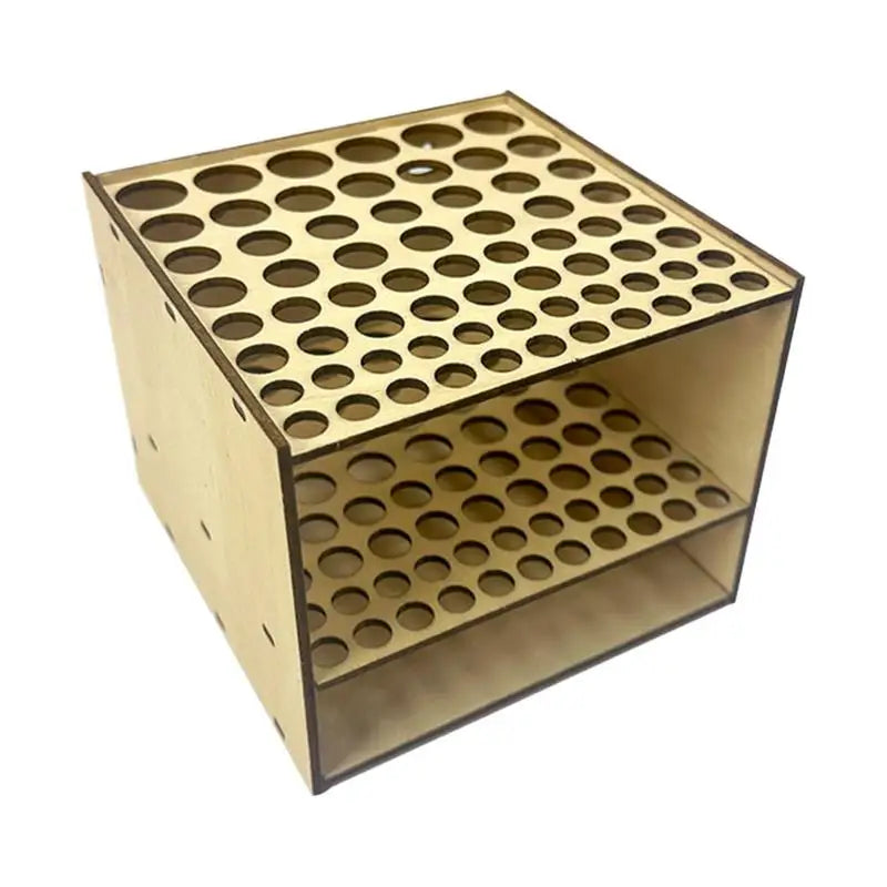 67 Holes Paintbrush Holder Stand Wooden Paint Brush Stand Desk Organizer Wall Mounted Makeup Brush Shelf For Painting Supplies