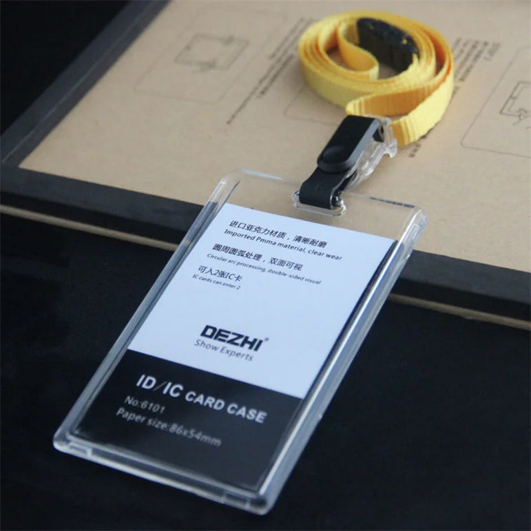 ID Card Holder Keychain Desk Accessories Photocard Holder Business Card Holder Stationery Organizer Clip Holder Office Supplies