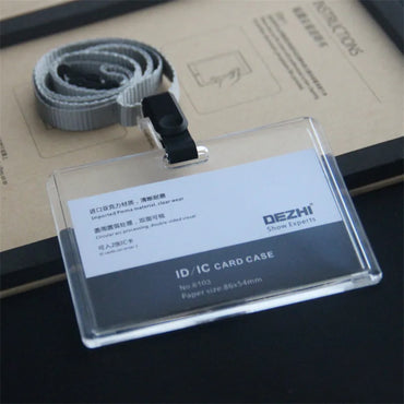 ID Card Holder Keychain Desk Accessories Photocard Holder Business Card Holder Stationery Organizer Clip Holder Office Supplies