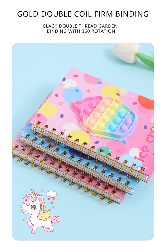 A popular animal food and starry sky Instagram diary, cute notebook planner, 200 page thick version