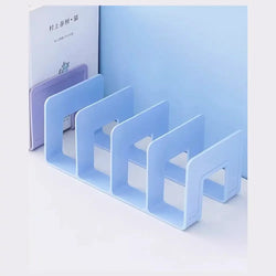 4 Grid Bookends Stand Bookshelf Desktop Decor Storage Rack Bookend Book Holder School Stationery Office Desktop File Organizer