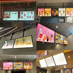 Ultra thin advertising board lightbox wall mounted milk tea shop ordering menu customization price list LED hanging