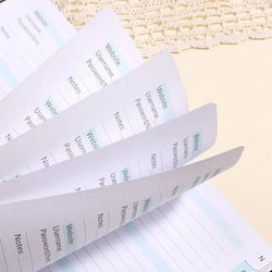 Spiral Password Keeper Book 56 Sheets Alphabetical Tabs Notebook PU Leather Cover Pen Holder Secure Internet Password Organizer