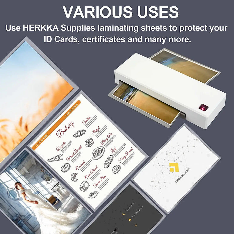 2.6x3.7 Inches 100 Pack Laminating Sheets Thermal Laminating Pouches 50mic Thickness Laminating Film