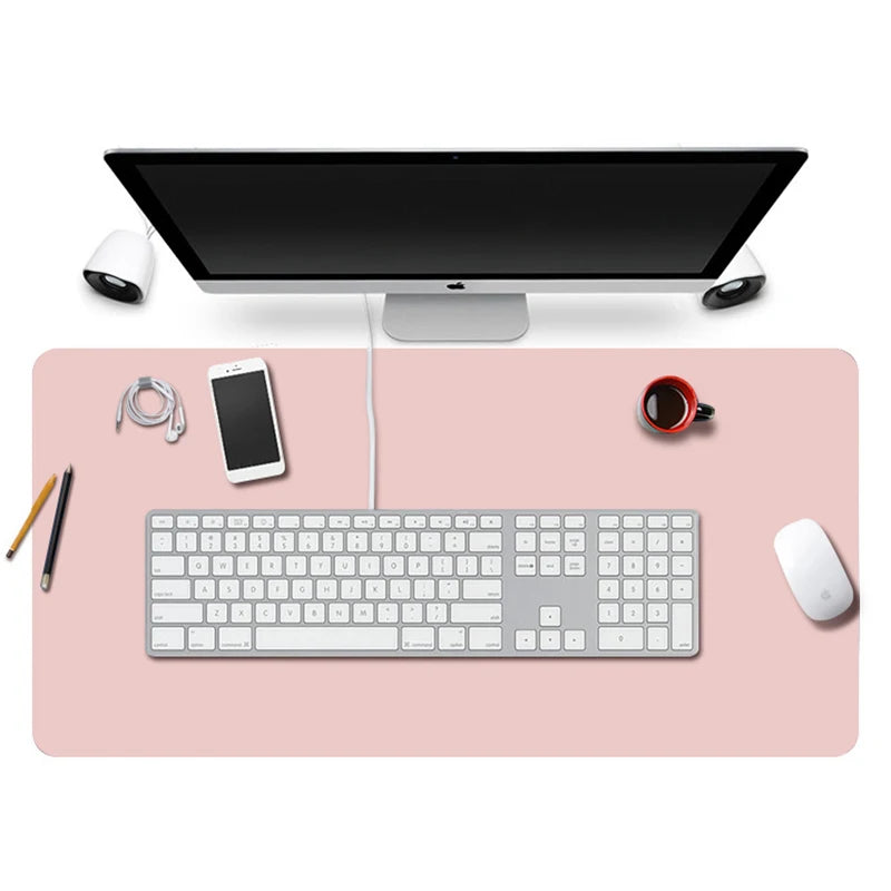 1pc Large Size 600*300mm Office Desk Protector Mat PU Leather Waterproof Mouse Pad Desktop Keyboard Desk Pad Gaming Mousepad