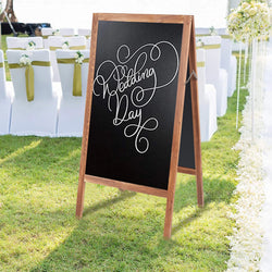 Magnetic Sandwich Writing Board A-Frame Drawing Painting Board Menu Display Sidewalk Wooden Chalkboard Free Standing
